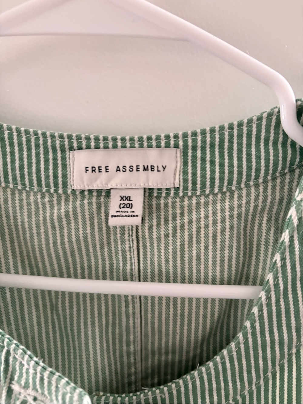 Free Assembly Never Worn Women's Green Striped Jacket - XXL